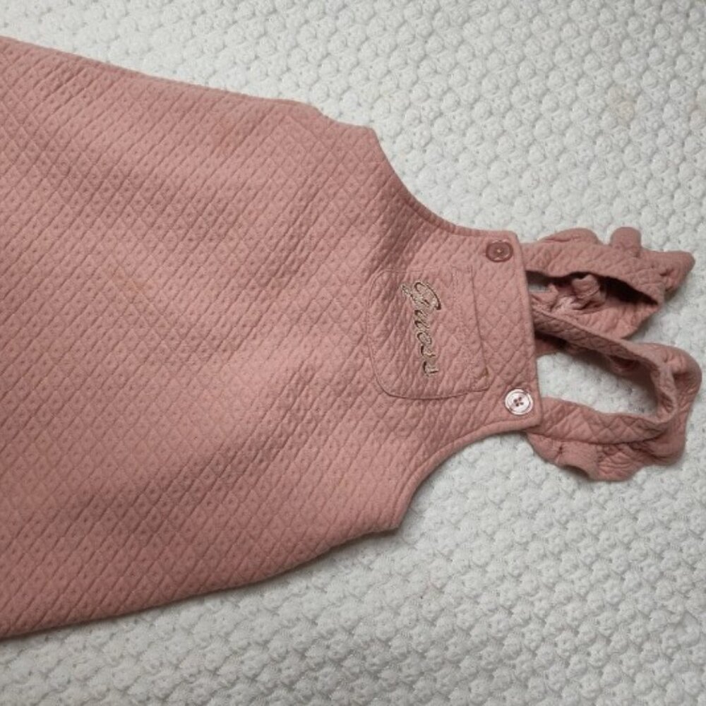 Guess Kids Girl Overall Jumper Dress in Pink Quilted Size 3T